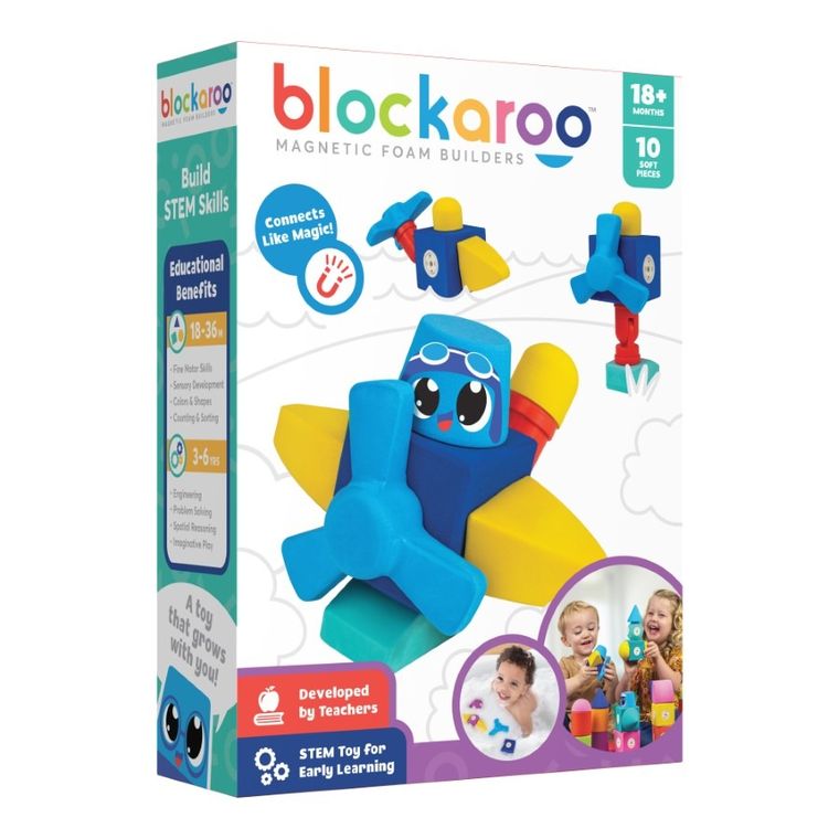Blockaroo, Samolot, klocki magnetyczne, 10 elementów