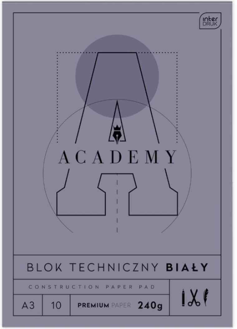Blok techniczny, Academy, A3, 10 kartek, 240g