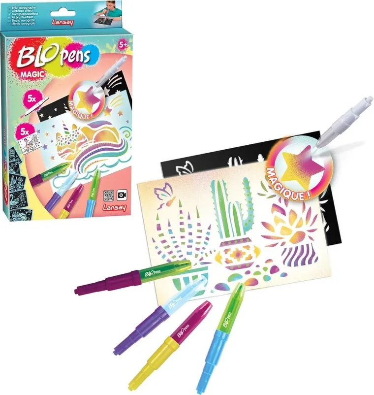 Blopens, długopisy do malowania poprzez dmuchanie, magic, 5 szt.