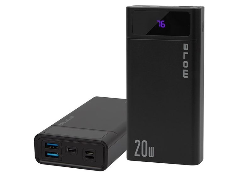 Blow, power bank, czarny, 20000MAH, 20W, PB20E