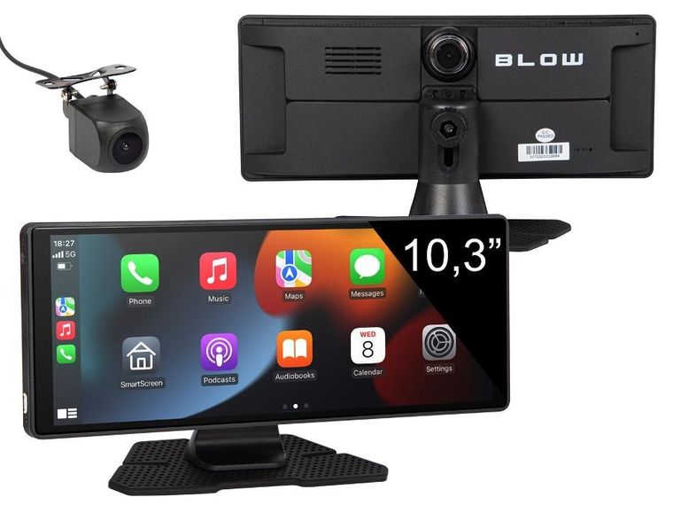 Blow, stacja multimedialna, bezprzewodowa z wideorejestratorem i kamerą cofania, CARPLAY5.0