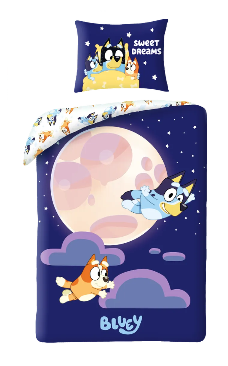 Bluey, 2-częściowy komplet pościeli bawełnianej, 140-200 cm