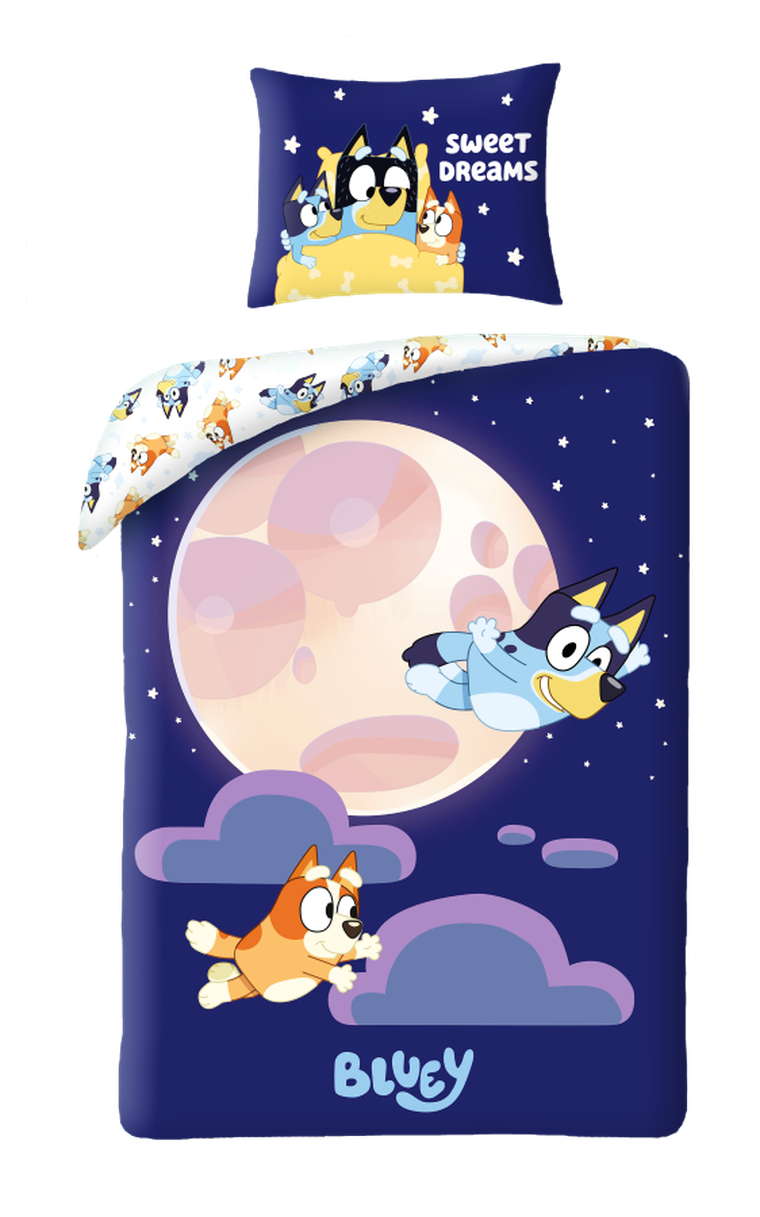 Bluey, 2-częściowy komplet pościeli bawełnianej, 160-200 cm
