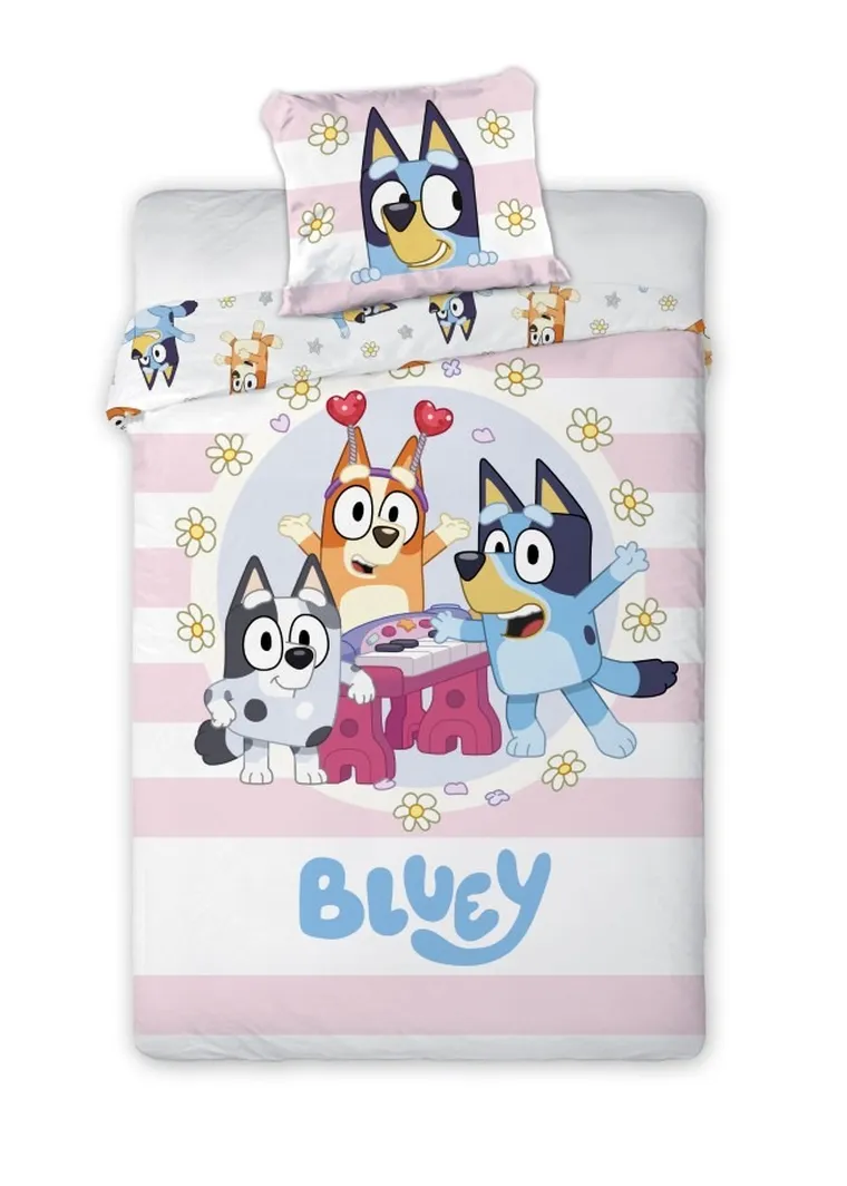 Bluey, 2-częściowy komplet pościeli bawełnianej, 160-200 cm