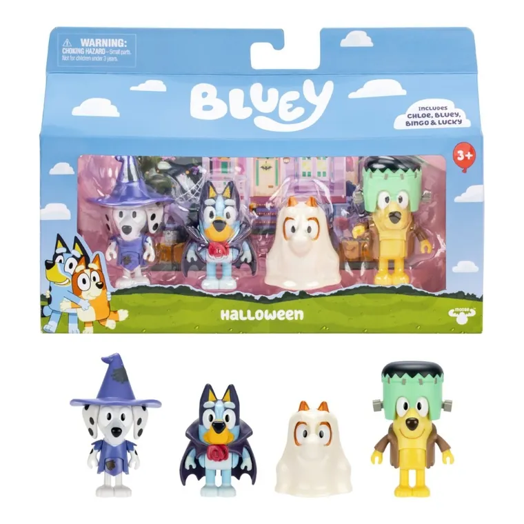Bluey, Bal Przebierańców, zestaw figurek, 4 szt.