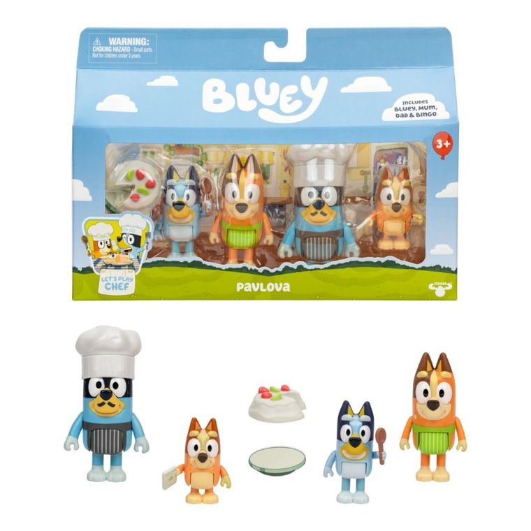 Bluey, Czas na deser, zestaw figurek, 4 sztuki