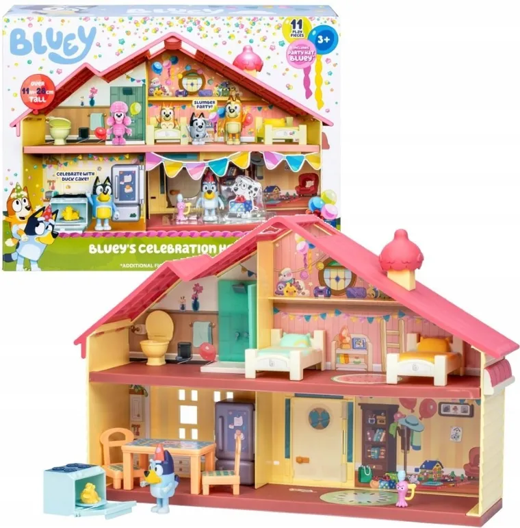 Bluey, Imprezowy Dom Rodzinny, domek z figurką i akcesoriami