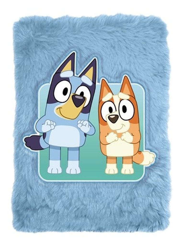 Bluey, notatnik pluszowy, niebieski