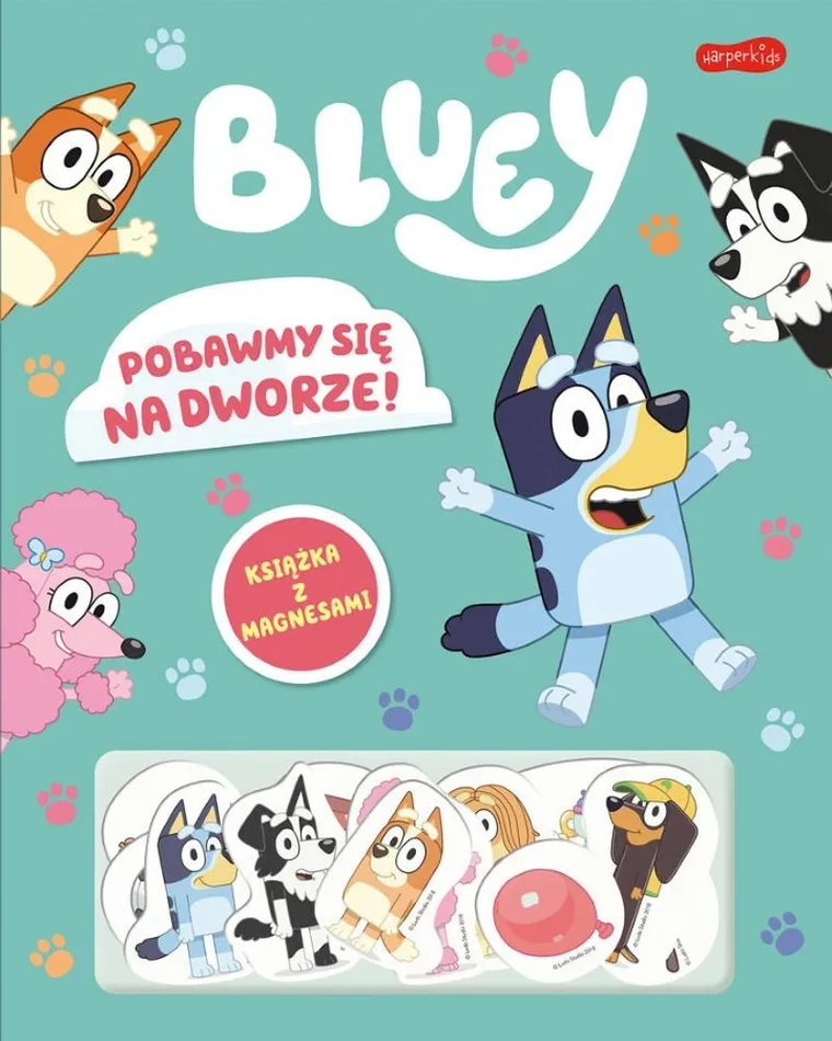 Bluey. Pobawmy się na dworze! Książka z magnesami