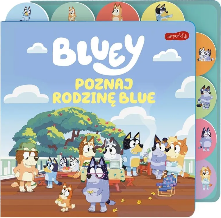 Bluey. Poznaj rodzinę Blue. Książka z registrami