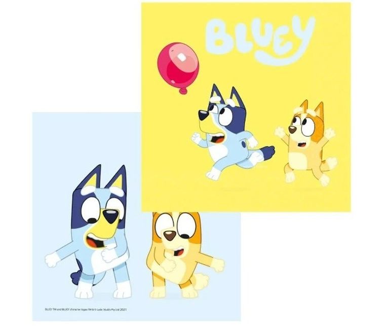 Bluey, Serwetki urodzinowe, 33-33 cm, 16 szt.