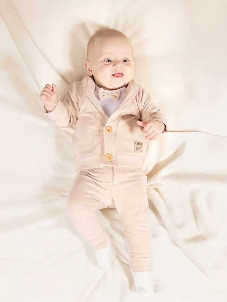 Bluza chłopięca, rozpinana, beżowa, Nicol