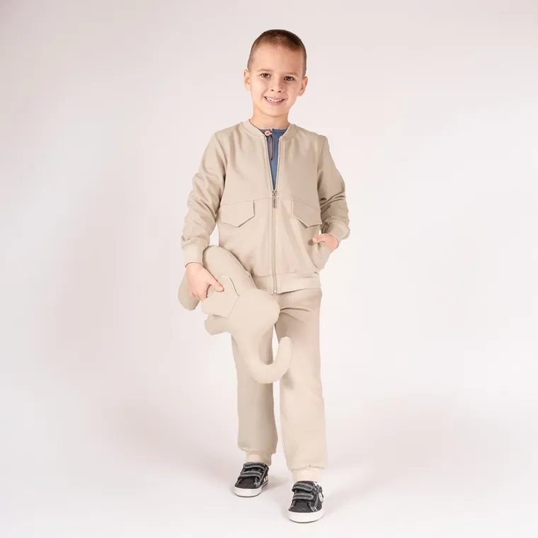 Bluza chłopięca, rozpinana, beżowa, Nicol