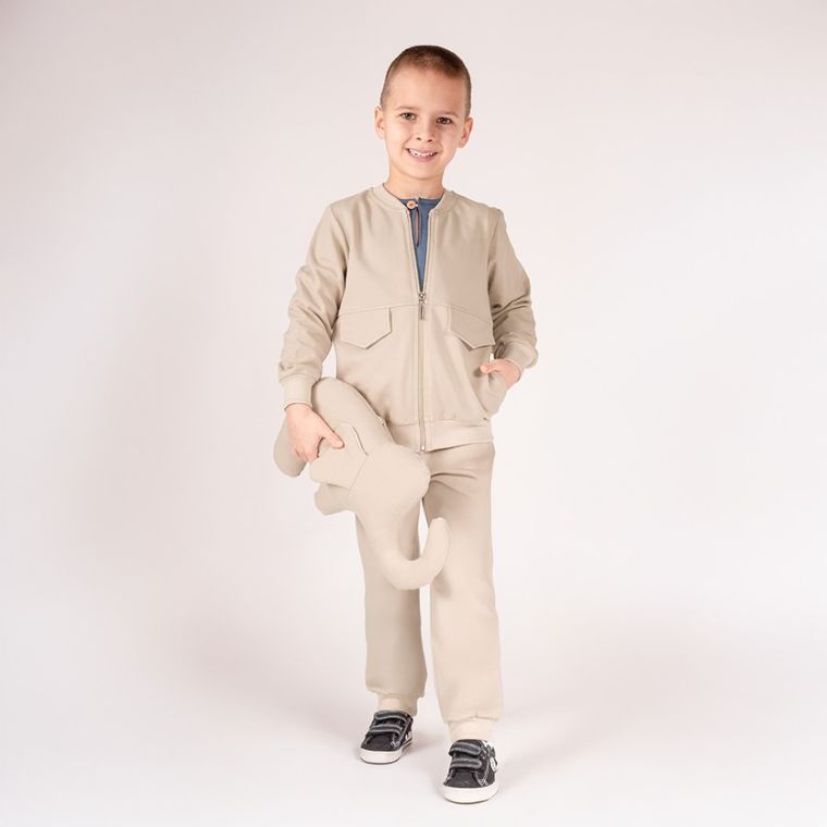 Bluza chłopięca, rozpinana, beżowa, Nicol