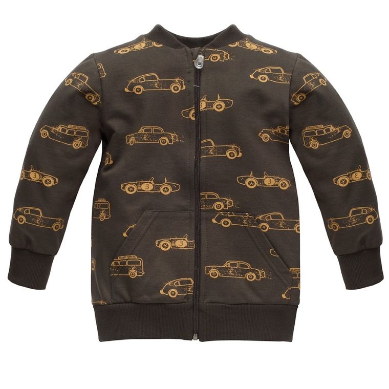 Bluza chłopięca, rozpinana, grafitowa, Pinokio