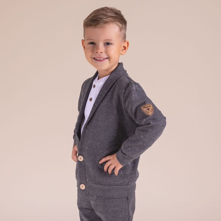 Bluza chłopięca, rozpinana, szara, Nicol