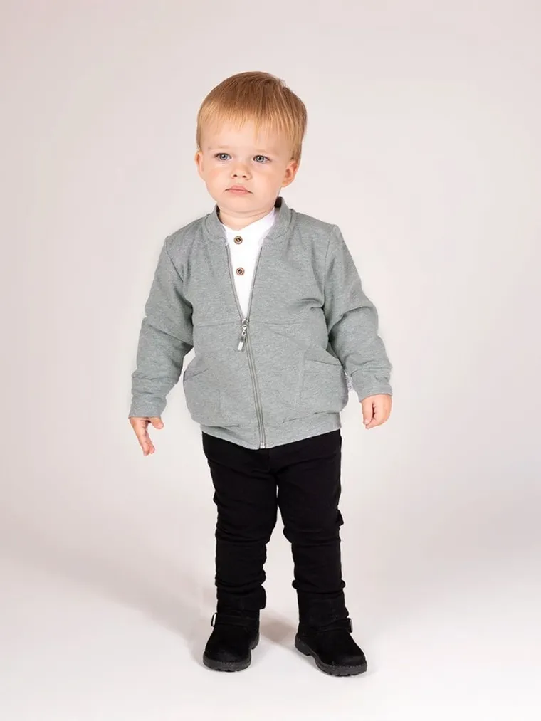 Bluza chłopięca, rozpinana, szara, Nicol