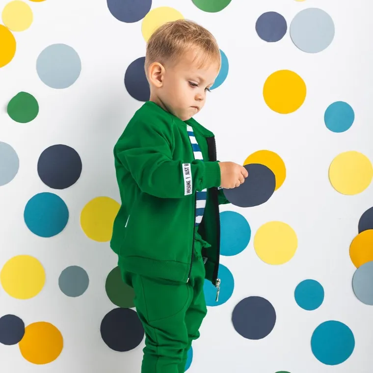 Bluza chłopięca, rozpinana, zielona, Nicol