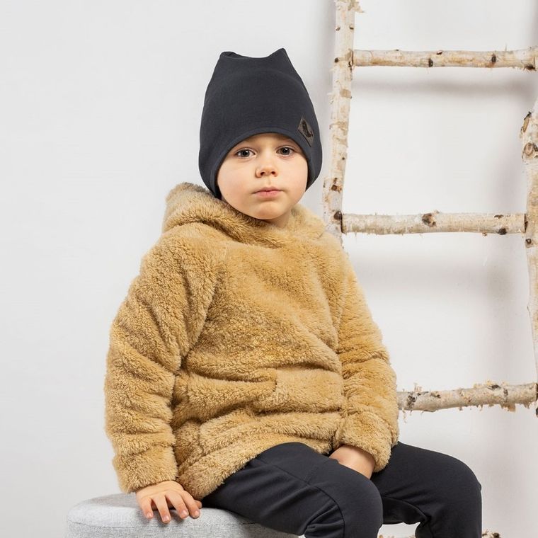 Bluza chłopięca z kapturem, beżowa, Nicol