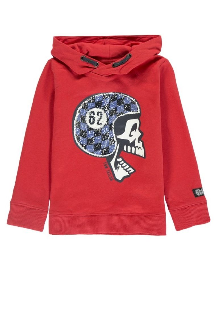 Bluza chłopięca z kapturem, czerwona, dwustronne cekiny, Tom Tailor