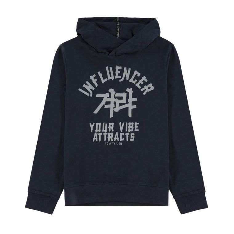 Bluza chłopięca z kapturem, granatowa, Tom Tailor