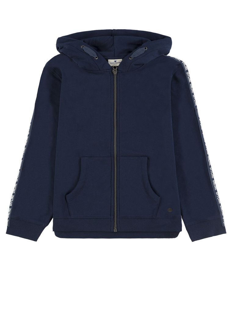 Bluza chłopięca z kapturem, niebieska, rozpinana, Tom Tailor