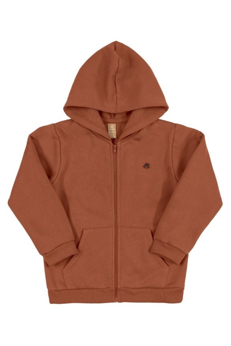 Bluza chłopięca z kapturem, rozpinana, ceglana, Up Baby