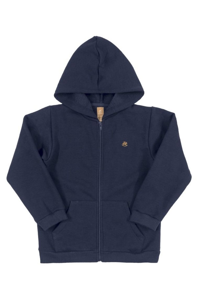 Bluza chłopięca z kapturem, rozpinana, ciemnoniebieska, Up Baby