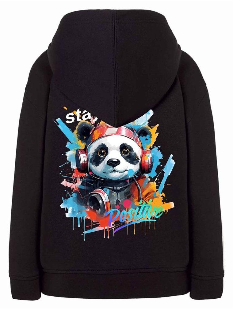 Bluza chłopięca z kapturem, rozpinana, czarna, Tup Tup