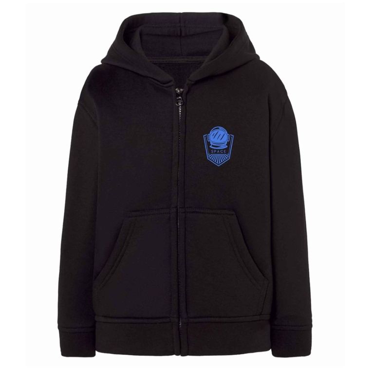 Bluza chłopięca z kapturem, rozpinana, czarna, Tup Tup