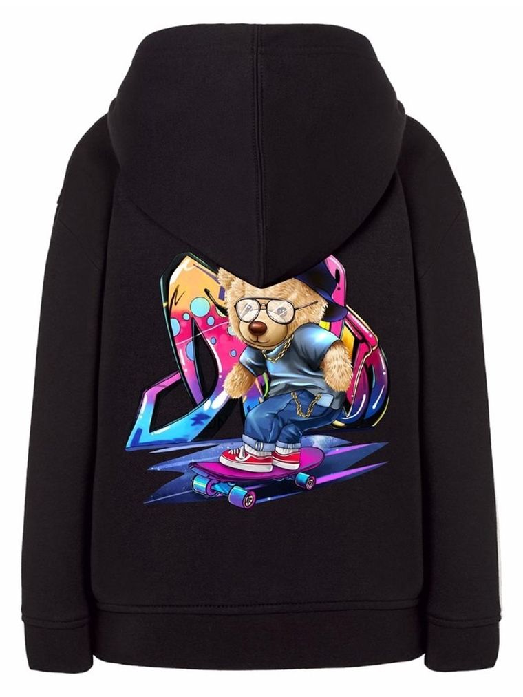 Bluza chłopięca z kapturem, rozpinana, czarna, Tup Tup