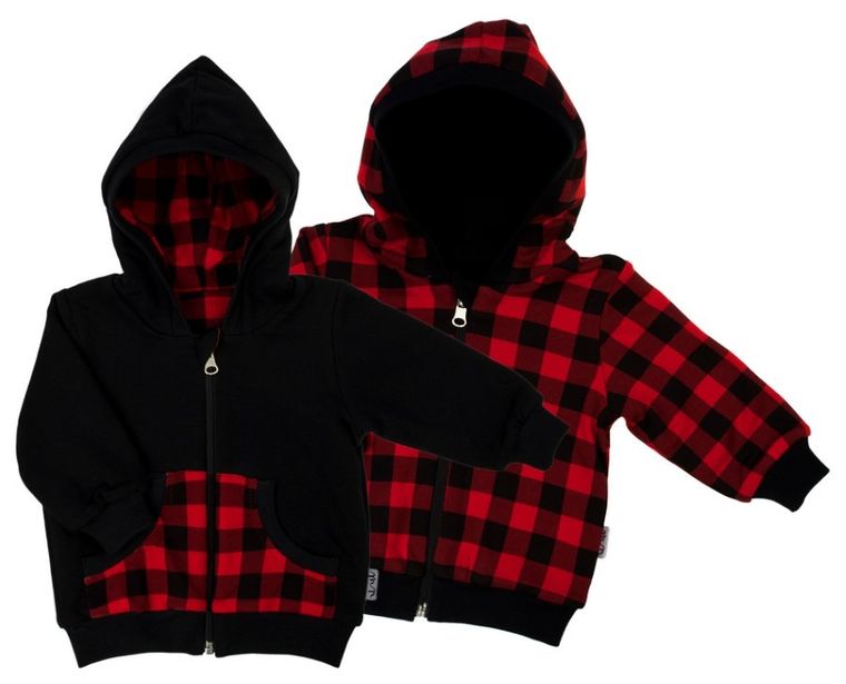 Bluza chłopięca z kapturem, rozpinana, dwustronna, mix, Nicol