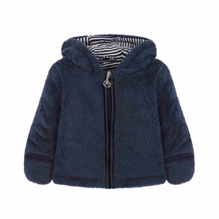 Bluza chłopięca z kapturem, rozpinana, niebieska, Kanz