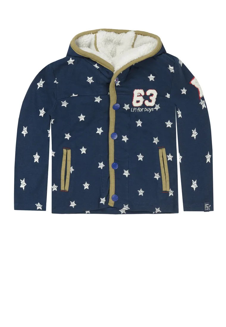 Bluza chłopięca z kapturem, rozpinana, niebieska, Lief