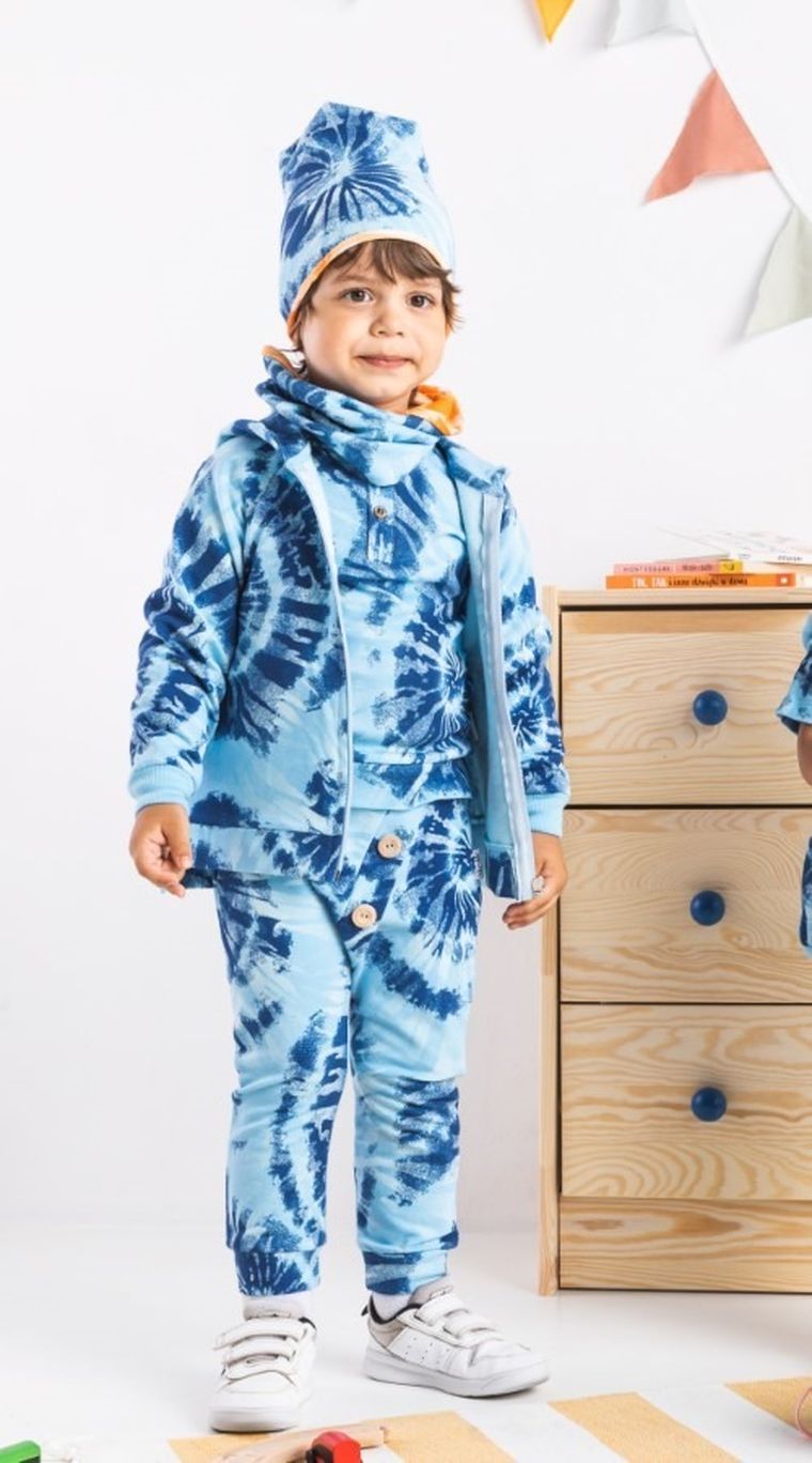 Bluza chłopięca z kapturem, rozpinana, niebieska, Nicol