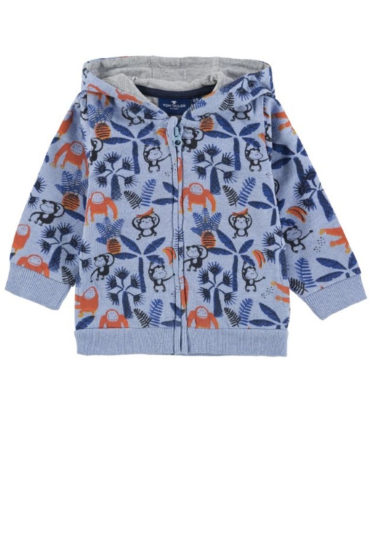 Bluza chłopięca z kapturem, rozpinana, niebieska, Tom Tailor