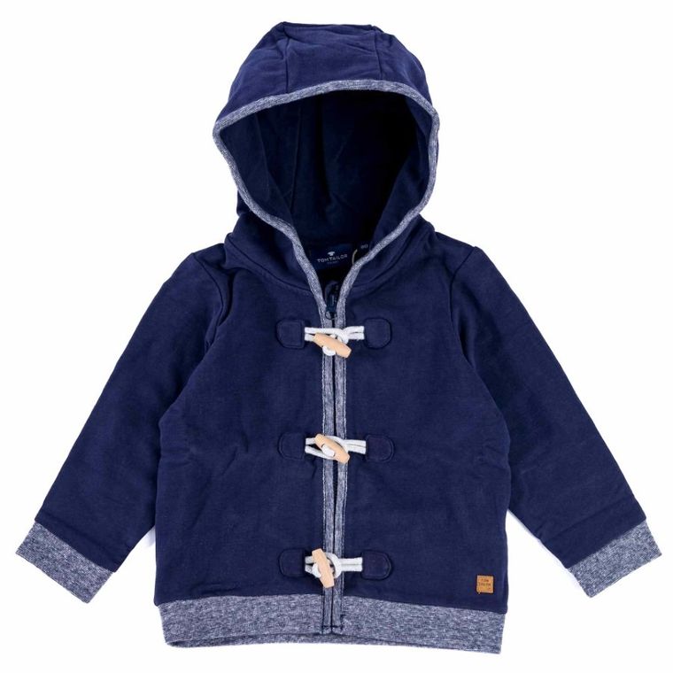Bluza chłopięca z kapturem, rozpinana, niebieska, Tom Tailor