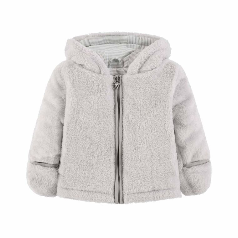 Bluza chłopięca z kapturem, rozpinana, szara, Kanz