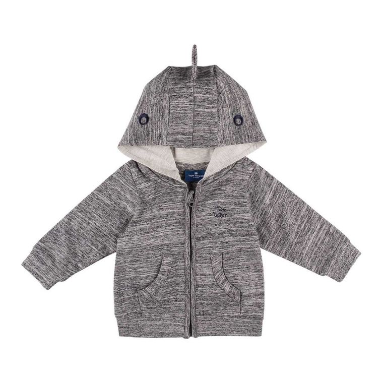 Bluza chłopięca z kapturem, rozpinana, szara, Tom Tailor