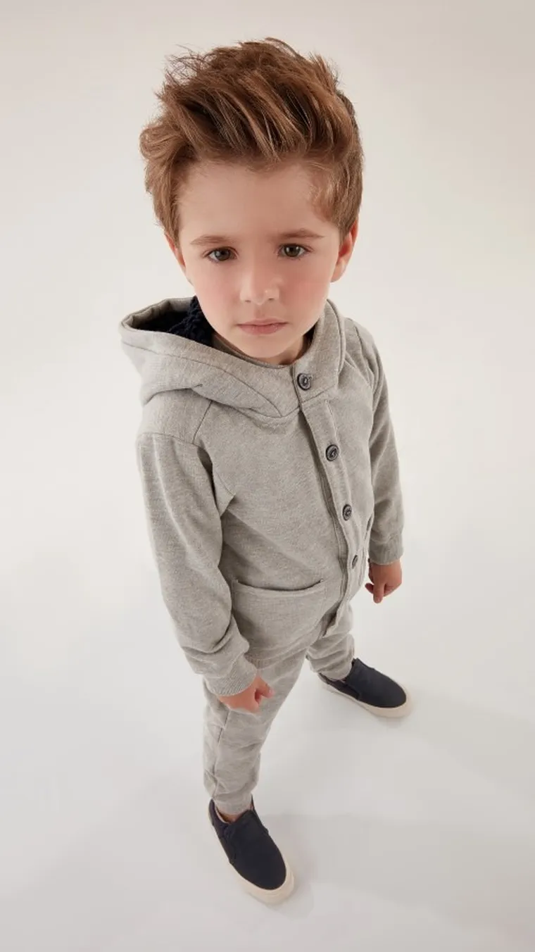 Bluza chłopięca z kapturem, rozpinana, szara, Up Baby