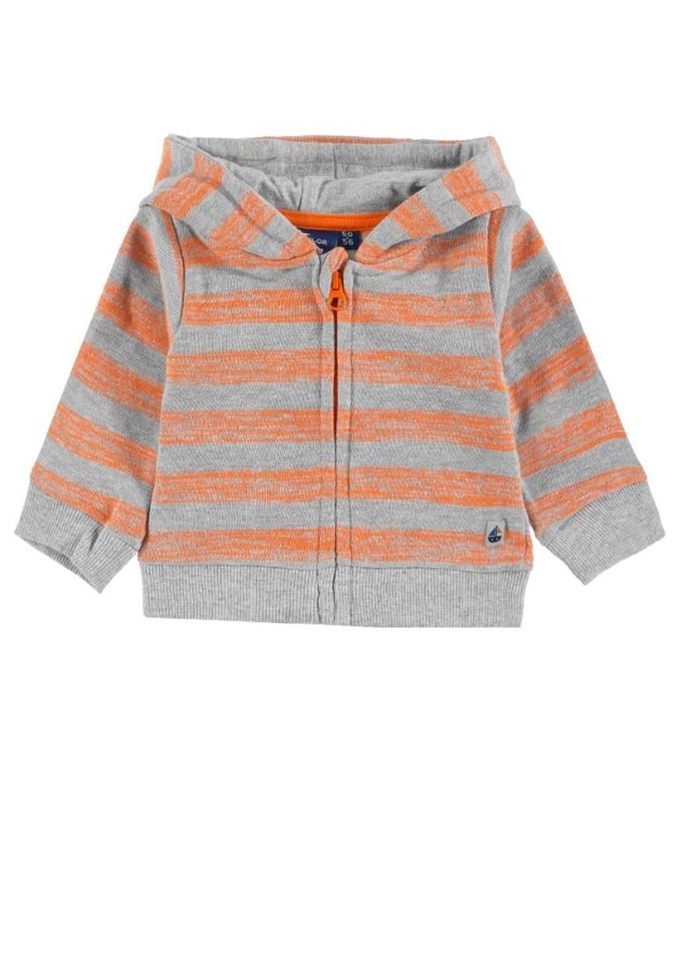 Bluza chłopięca z kapturem, rozpinana, szaro-pomarańczowa, Tom Tailor