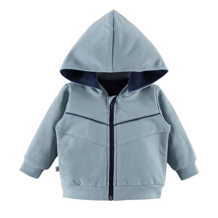 Bluza chłopięca z kapturem, rozpinana, zielona, Eevi