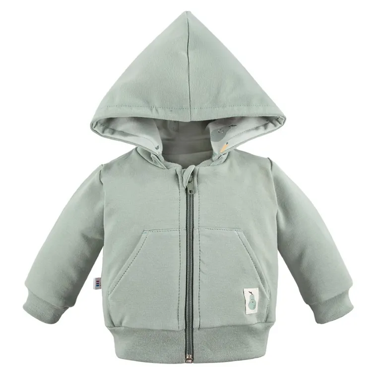 Bluza chłopięca z kapturem, rozpinana, zielona, Eevi