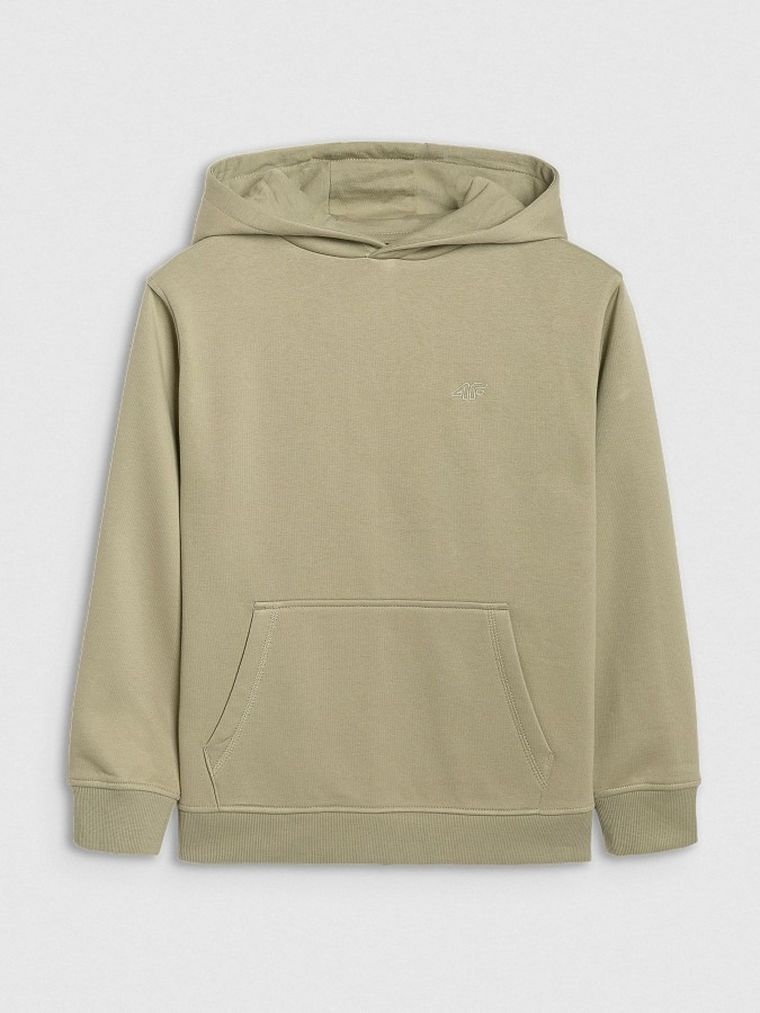 Bluza chłopięca z kapturem, zielona, 4F