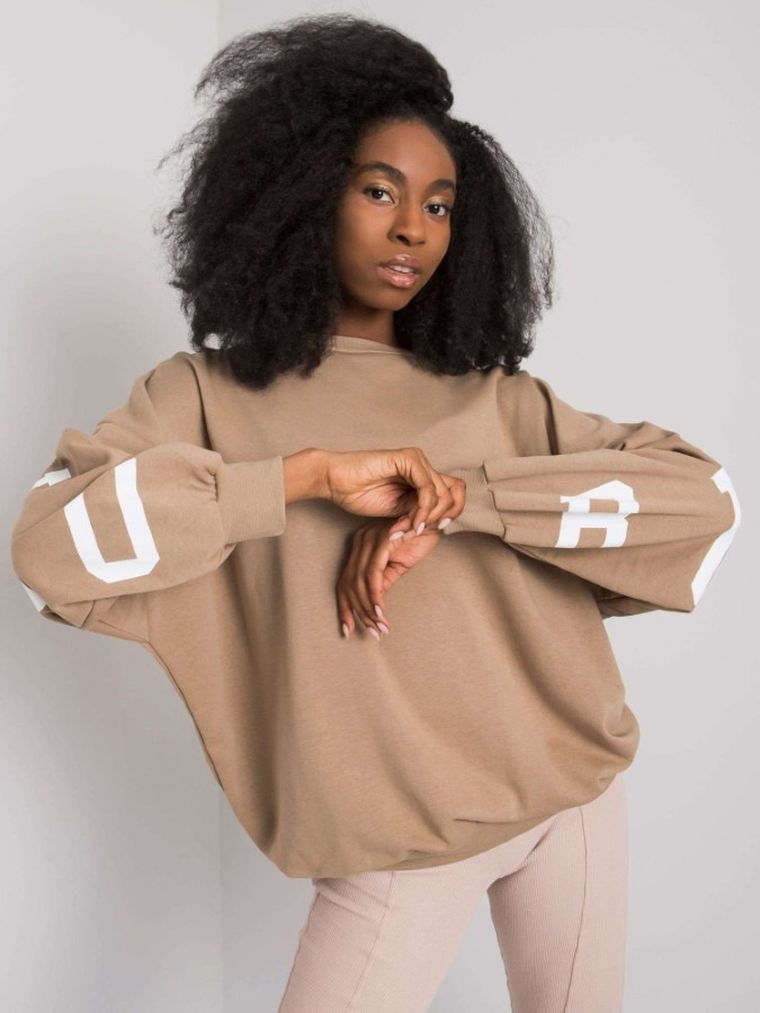 Bluza damska, beżowa, Ex Moda