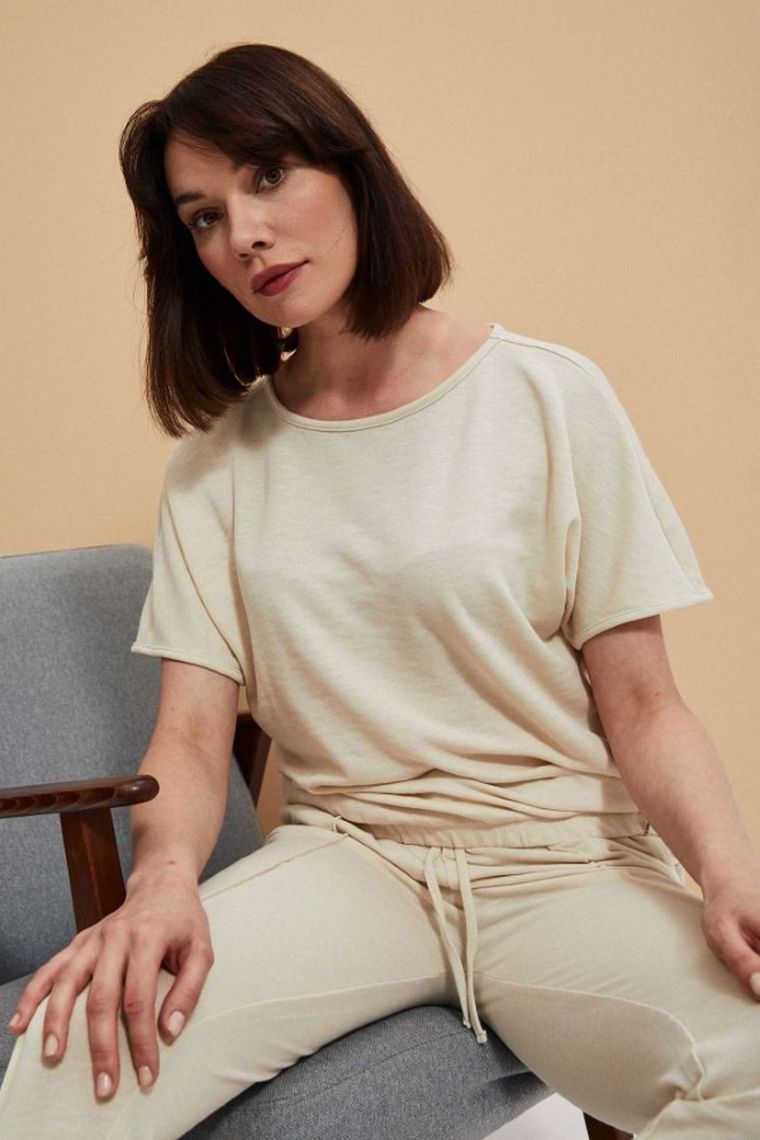 Bluza damska, beżowa, Moodo