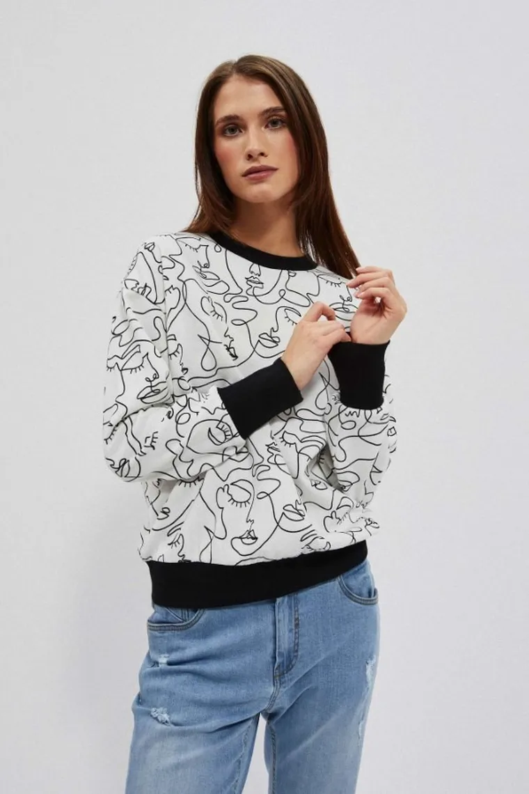 Bluza damska, biała, Moodo