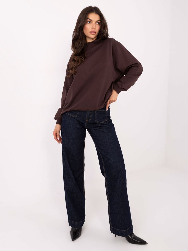 Bluza damska, brązowa, Basic Feel Good