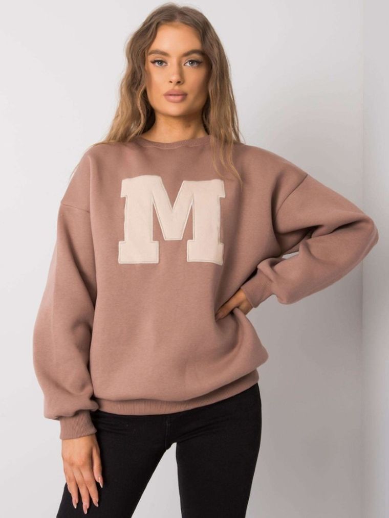 Bluza damska, brązowa, Ex Moda