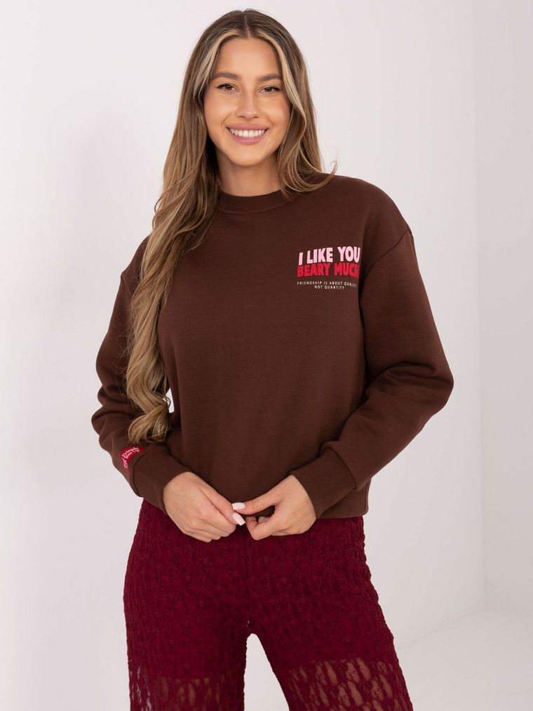 Bluza damska, brązowa, Sublevel